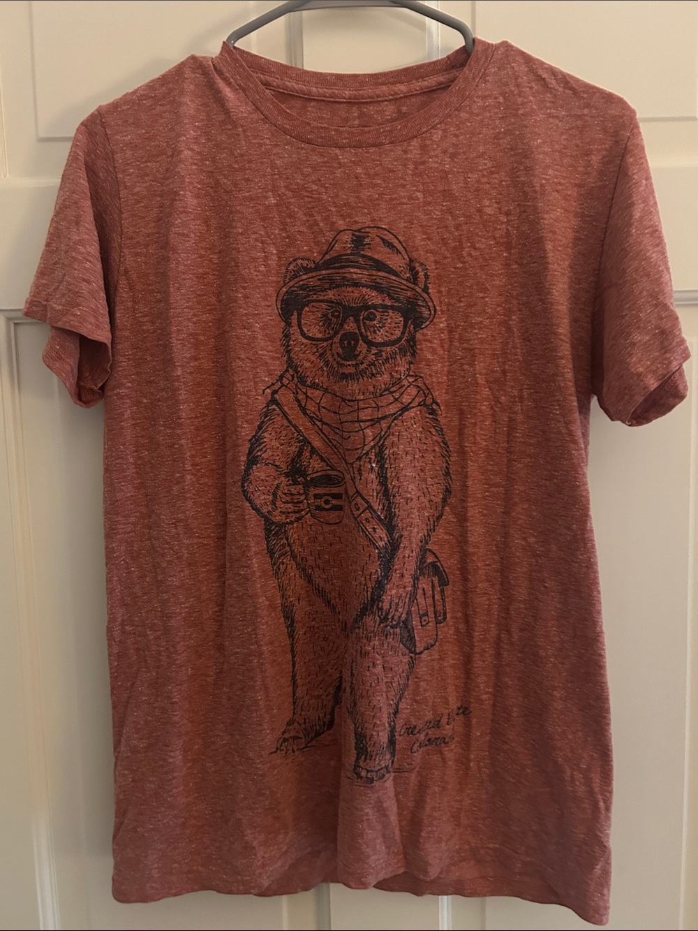 MV Sport Men's Heather Rust Bear Graphic Tee